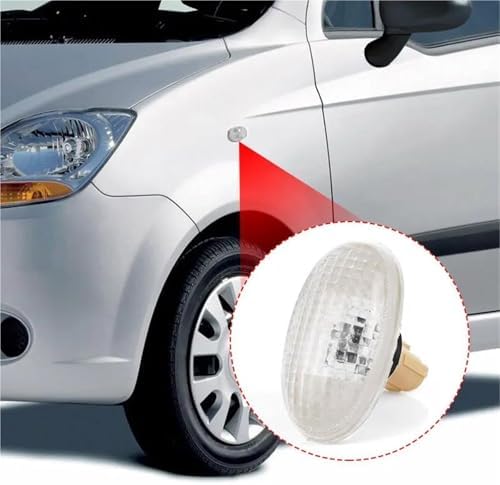 Wing Mirror Indicator Car Front Side Marker Light Turn Signal Halogen Bulbs For Chevy For Aveo For T200 For Matiz For Spark I II 96590420/95226897 LED Dynamic Side Indicator(2pcs Clear)(1pc Clear)