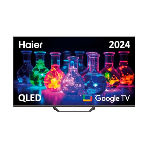 Haier QLED 4K UHD H32S80EFX 32'' Smart TV, Google TV, Dolby Audio, HDR 10, Telecomando Smart, Google Assistant, Bluetooth 5.1, Gaming 120Hz, USB 2.0, DBX TV, HDMI 2.1 x 4