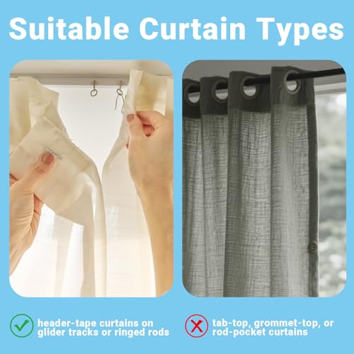 image for 1.2 Inches Curtain Hooks, Sopito 58pcs Metal Drapery Pin and Hook for 