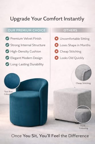 Image of Jaico Wood Seating mudda Puffy Stool Chair for Living Room, Dressing Table, Office, Home Decor, Ottoman pouffes, Sofa Type, and Large .Ottoman and Chair Combined into one (Green)