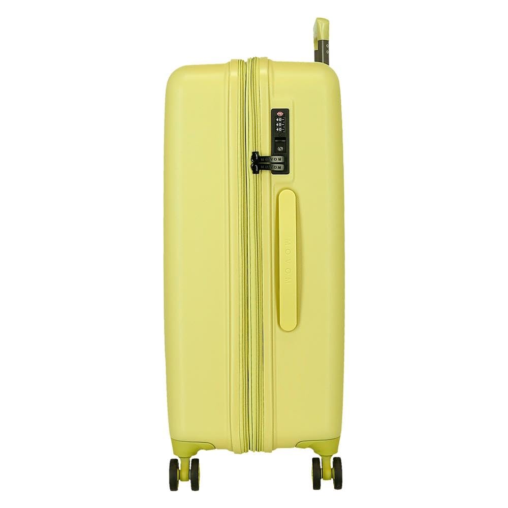 MOVOM Wood, Maleta de Cabina, Equipaje, Interior con Dos Compartimentos, Fabricada en ABS Material Resistente y Ligero, 4 Ruedas giratoriasCierre de combinación Lateral, De Joumma Bags