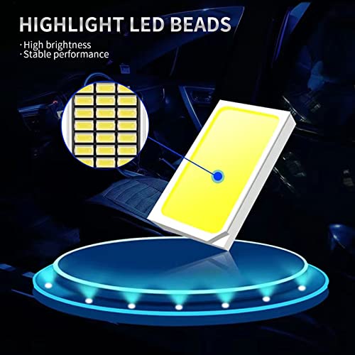 Gseigvee 20 Pcs Car Led Bulb Kit Set, T10 31 Mm 42 Mm Festoon Bulbs, Led Replacement Bulbs For Double Pointed Reading Lights License Plate Lights Indoor Lights (White) #TOP4