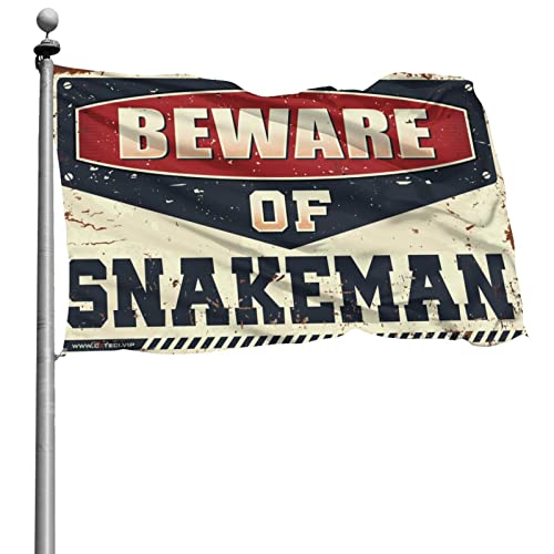 COTECI スモールフラッグ Beware Of Snakeman フラッグ おもしろスタッフフラッグ ルームガールズ用(サイズ:152X244CM)