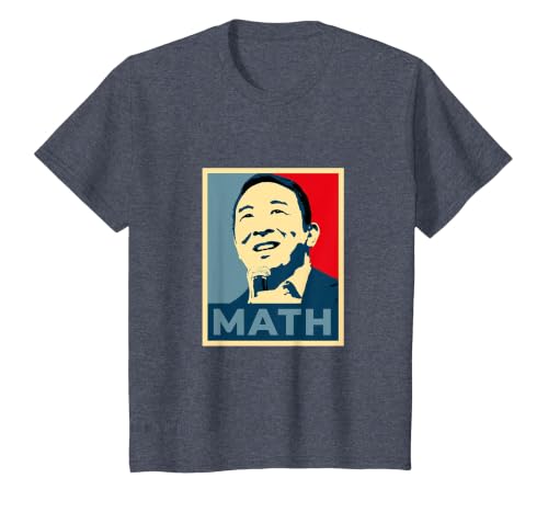 Andrew Yang for President of USA Math Yang Gang Graphic T-Shirt, Youth, Heather Blue, 4T