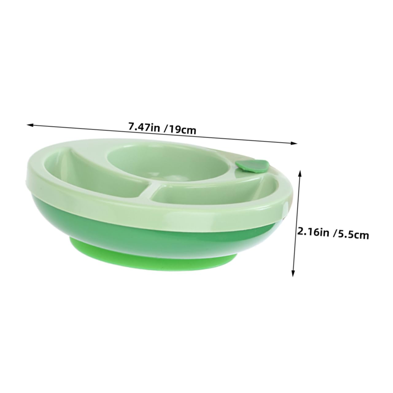 VANZACK 2Pcs Suction Bowls Insulated Divided Bowls with Non Slip Base for Home Picnic and Travel Durable Plastic