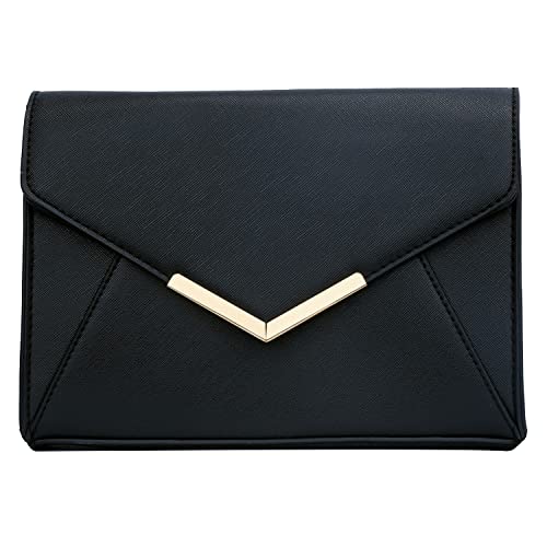 KKXIU Women Elegant Faux Leather Evening Envelope Clutch Purse Foldover Bags for Party Wedding Prom4