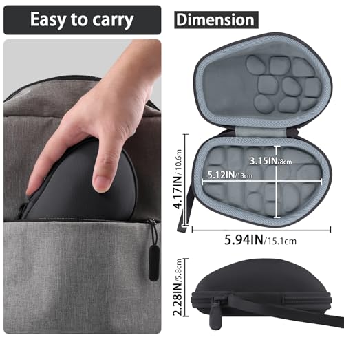 Image of co2CREA Hard Travel Case Replacement for Logitech G604 Lightspeed Wireless Gaming Mouse (Black Case)