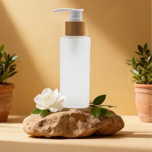 Botella de vidrio esmerilado con dosificador de bambú: almacenamiento ecológico 8