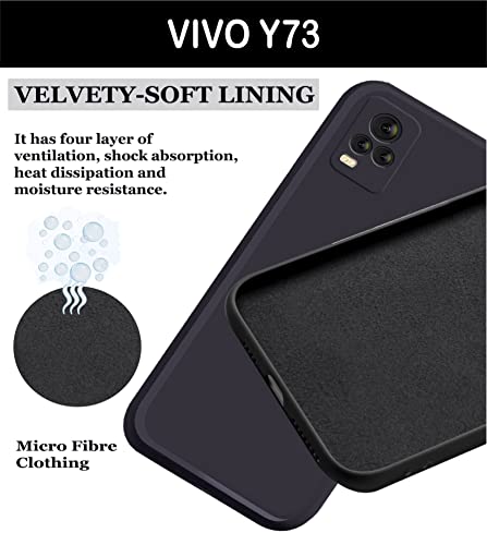 Image of A rtistque Back Cover Case for Vivo Y73 with Camera Protection | Shockproof TPU | Stylish Protective Design | Slim Fit | Ultra Matte | Vivo Y73 Back Cover - Black