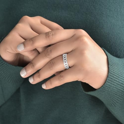Image of 925 Sterling Silver Plain Band Ring for Men & Women | Pure Silver Unisex | Hallmarked Silver Ring for Daily Use | Gift for him her | Chandi Ring | Thumb Ring |Couple Rings