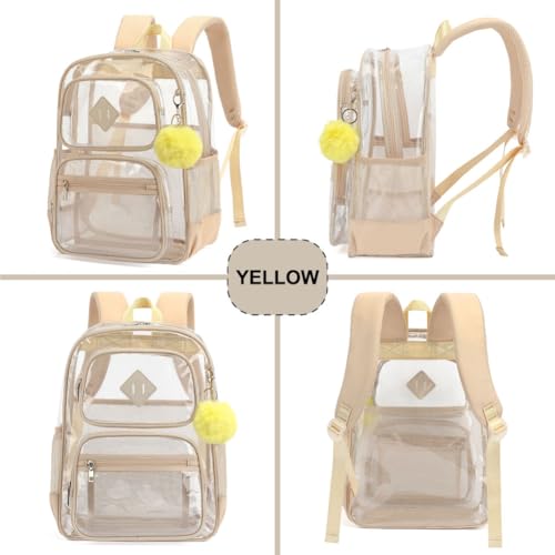 Lroiutian Heavy Duty Clear Backpack for Girls Boys Transparent School Bookbag Kids Durable PVC See Through Backpack- Yellew by Lroiutian - Used condition - Image 7