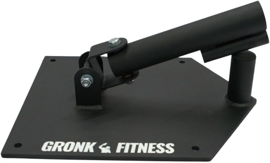 Gronk Fitness Landmine Platform | T-Bar Row Attachment for 1" and 2" Barbells | Heavy-Duty Solid Steel Base with 360° Pivot | Portable Ground-Based Strength Training Tool for Home or Gym Use