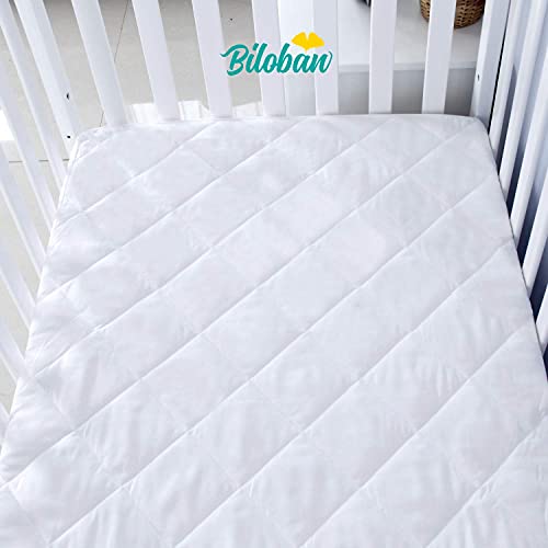 Image of Zippered Crib Mattress Protector Waterproof, 6-Sided Encasement, White | Zippered 6-Sided Cover, Waterproof Barrier, Breathable Fabric, Absorbent Layer, Machine Washable, Fits Standard Crib Mattress