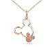 Shining Life rose-golden Plated heart with the Twins Mickey necklaces for women