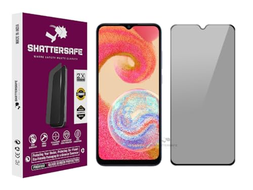 Image of Anti-Spy Privacy Tempered Glass Compatible For Samsung Galaxy A04e [Pack of 1]. 9H Hardness, Anti-Scratch, Edge-to-Edge Protection With Easy Installation Kit & Case Friendly Fit.