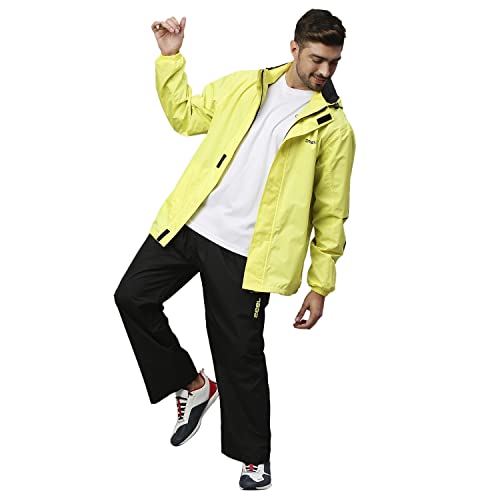 Image of Zeel Rain Coat for Men Waterproof for Bike Riders with Adjustable Hood along with inner pockets,Waterproof Rainwear Suit with Polyester Jacket and Pants