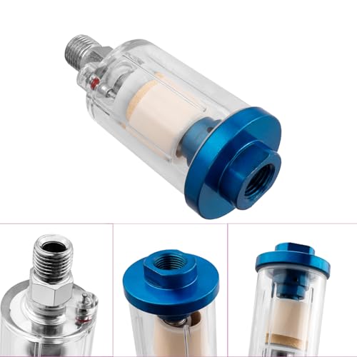 Mesee Kleine Öl-Wasser-Abscheider, Wasserabscheider Druckluft, Wasser-Dieselfilter, Spritzpistole Luftleitungsfilter Wasserabscheider, Druckregler 1/4 Zoll NPT für Luftkompressor-Airbrush