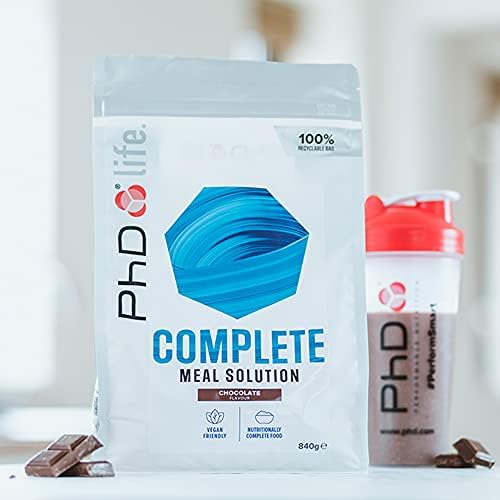 PhD Nutrition | Life Range | Complete Powder - 100% Plant-Based Meal Replacement Shake - High Protein Low Sugar Nutrient Dense with 23 Essential Vitamins & Minerals | Chocolate, 840g