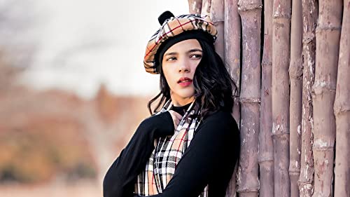 Image of Scottish Tam O' Shanter Hat Tartan Bonnet Pom Pom Wool Flat Cap One Size
