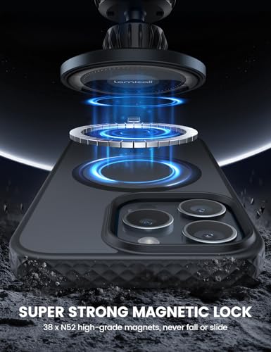 Lamicall Magnetic Case for iPhone 16 Pro Max, for Magsafe - [Anti-Slip Edge] Military Grade Shockproof Protection Translucent Hard Slim Magnet Protective Cover for iPhone 16 Pro Max 6.9 inches image 2
