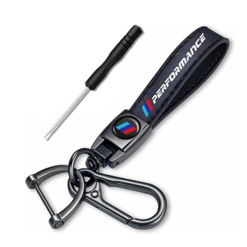 QOMAGO Car leather alloy keychain keyring M 3 color Keychain