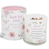Godmother Candle - Thoughtful Gift for Godmother's Birthday - Soya Candle with Rose Quartz and Rose Petals