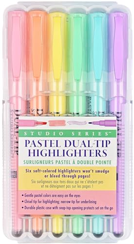 Peter Pauper Press Studio Series Dual-Tip Pastel Highlighters (6 Colors)