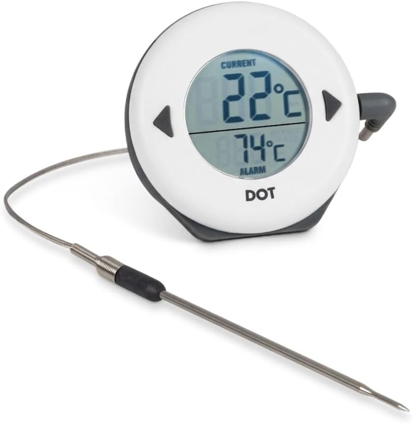 – Thermapen DOT Digital Oven Thermometer for Meat Roasting — BBQ Thermometer Probe with Loud Alarm, Water-Resistant BBQ Meat Thermometer, Reads Up to 300 °C, 1.2m Meat Probe Included