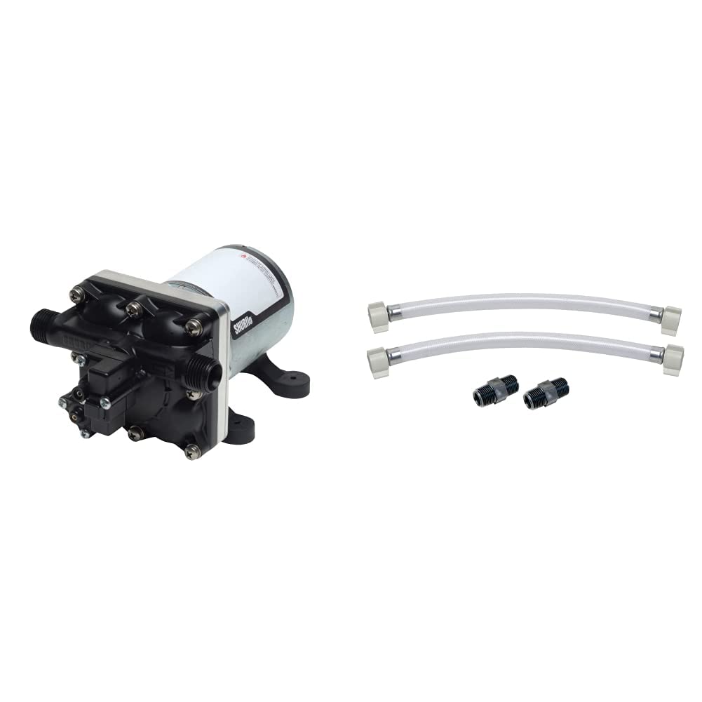 SHURFLO 4008-101-E65 3.0 Revolution Water Pump + SHURFLO 94-591-01 Pump Silencing Kit - 36"
