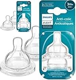 Philips AVENT Anti-Colic Baby Bottle Flow 3 Nipple, SCY763/04, 4 Count (Pack of 1)