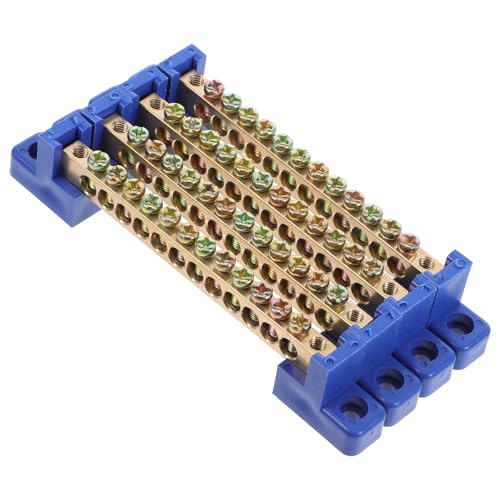 Bloque de terminales de cobre de 4 piezas con base para cableado simple de barra colectora