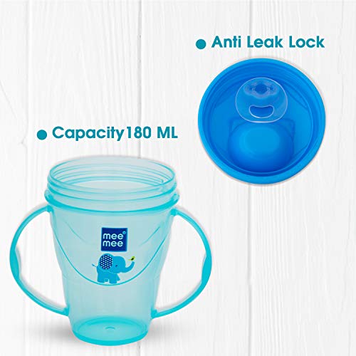 Mee-Mee-Plastic-Easy-Grip-BPA-Free-Anti-Spill-Sipper-Cup-with-Twin-Handle-Spout-for-Baby-Blue-180ml