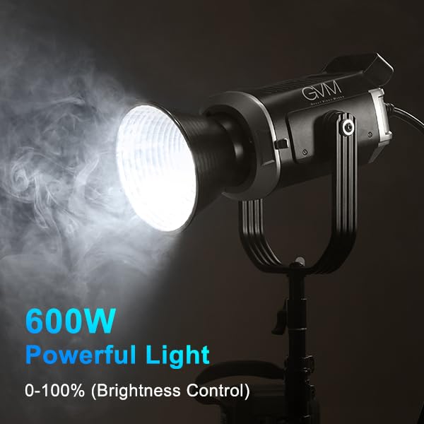 Image of GVM SD600S Led Video Light, 360Continuous Lighting with COB 600W 5600K Balanced Studio Light CRI97 Led Photography Lighting for Live Streaming, Film, Studio Photography, YouTube Video Shooting