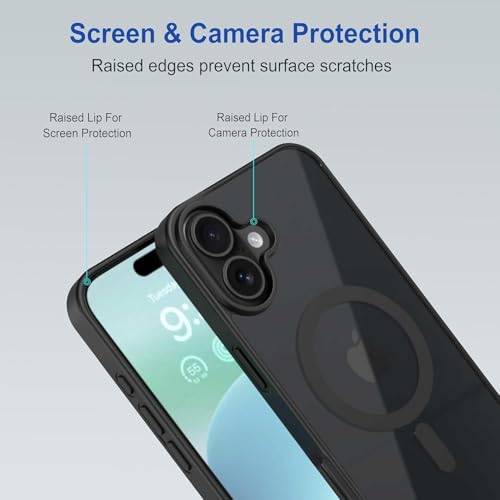 Image of AIBEX Clear Mag-Saf Case for iPhone 17-1,500 G Strong Magnetic Lock, Crystal-Clear Anti-Yellowing Back | Military-Grade Drop Protection | Camera Guard, Slim & Lightweight - Black
