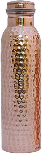 Botella de agua de cobre puro martillado sin juntas con beneficio ayurvédico 100% puro y a prueba de fugas, capacidad de 33.84 onzas líquidas disponible en Yaxa El Salvador