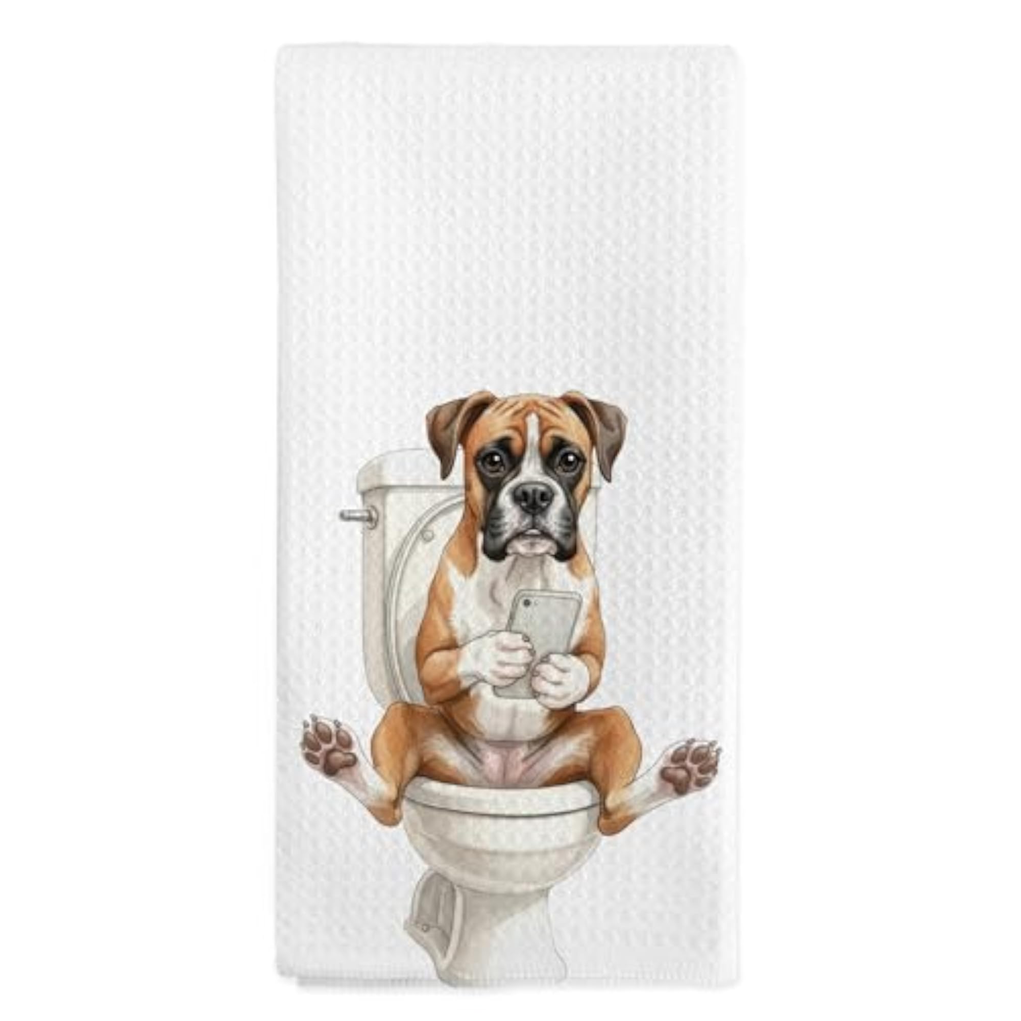 Funny Boxer Dog Kitchen Towels, Decorative Hand Towels