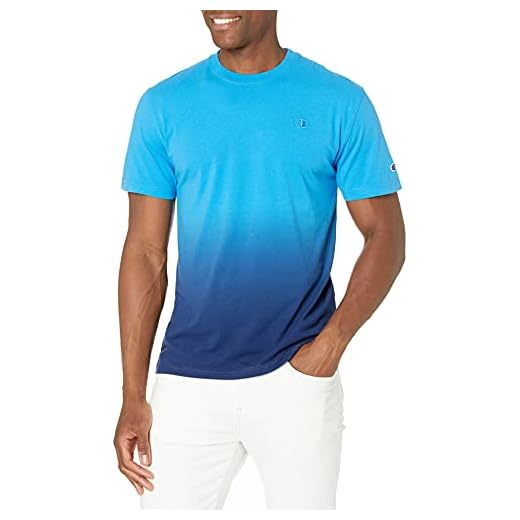 Champion Men's Specialty Tee, Dip Dye Balboa Blue/Athl Navy, Medium