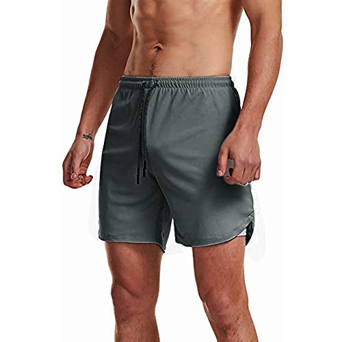 AGUTIUN bermuda masculina 2 em 1 para musculação, academia, treino, corrida, corrida curta, esportiv