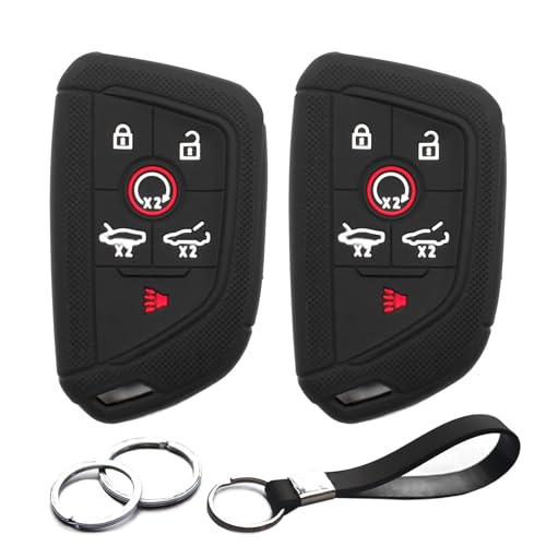 Coque de clé en silicone Chevy 6 boutons smart key noir