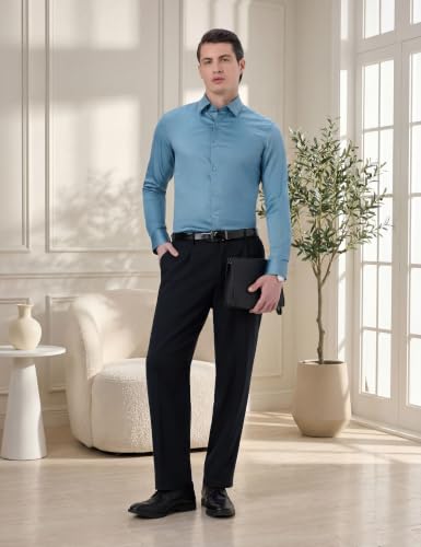 Image of Symbol Premium Men's Slim Fit Satin Formal /Dress Shirt | 100% Cotton | Soft & Lustrous Finish | Available in Plus Sizes