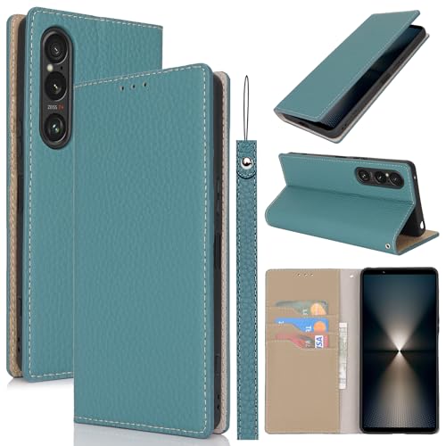 Eastwave For Sony Xperia 1 VI ケース 本革 牛革 For Xperia 1VI ケース 手帳型 カバー for xperia1VI SO-51E SOG13 手帳 本革 柔らかい 本皮 スプラットホール付き スプラット同梱 内