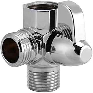 3 Way Solid Metal 3Way Brass Chrome Diverter Three-Way Shower Diverter G1/2 T Shape Adapter Valve for Shower Arm Mounted Shower Diverter Shower Arm