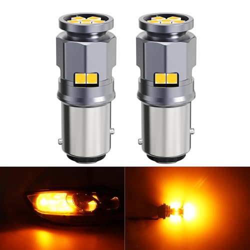 Fulanmi BAY15D 1157 LED Bulb Amber for Turn Signal Lights, P21/5W 1016 1034 1154 1196 2057 Extreme Bright 3030 Automotive-Grade High-Power LED Bulbs for Replacement of Car and Truck, Pack of 2