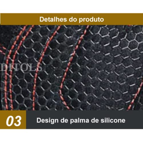 Luva Para Academia Crossfit Ciclismo Masculina Feminina Meio Dedo (GG)