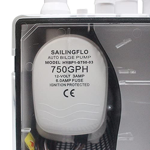 Sailingflo Shower Sump Pump System Boat Marine Rv Drain Kit 12V 750Gph Multi-Port Inlet #TOP5