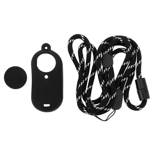 eMagTech 1pc Silicone Protective Case Set Housing Soft Shell Cover Skin Lens Cap Neck Strap Lanyard Accessories Compatible with Insta360 GO 3 Action Camera