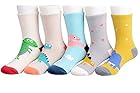 5 Cool and Fun Socks, this 5 pairs Dinosaur socks for kids ages from 1-11 Years. Great gift idea for dino lovers Non-skid bottom available for the toddler boys. With lovely letters I LOVE YOU MAMA, I LOVE YOU PAPA on the socks bottom. Hand-linked toe...