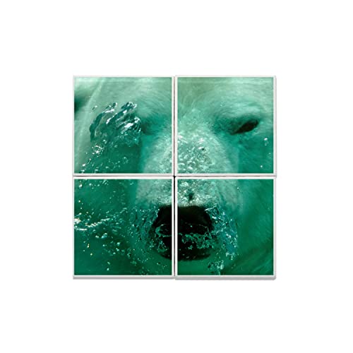 Ours Blanc sous l'eau carreaux céramique pour faïence de salle de bain design nature