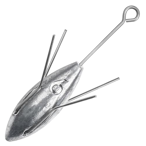 Sputnik Sinker Weights,2pcs or 5pcs Surf Fishing Long Tail Lead Weights Casting Sinker 3OZ-7OZ Spider Weight Catfish Beach for Saltwater Fishing Sand Ocean Sea (6oz - 5pcs)