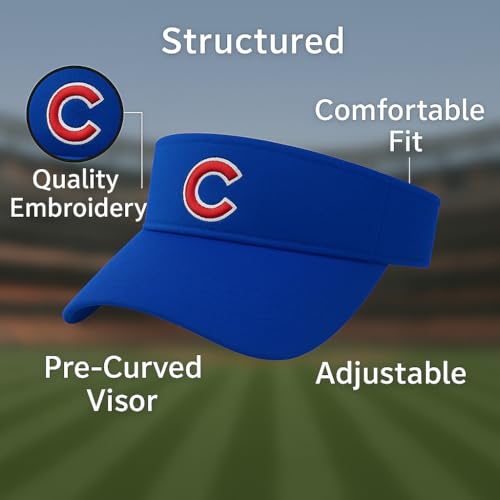 Visera oficial ajustable Chicago Baseball Cubs azul miniatura 5